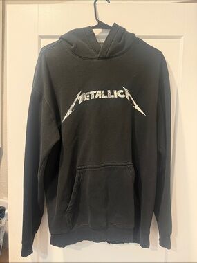 H&M Black Hoodie with White Metallica Logo